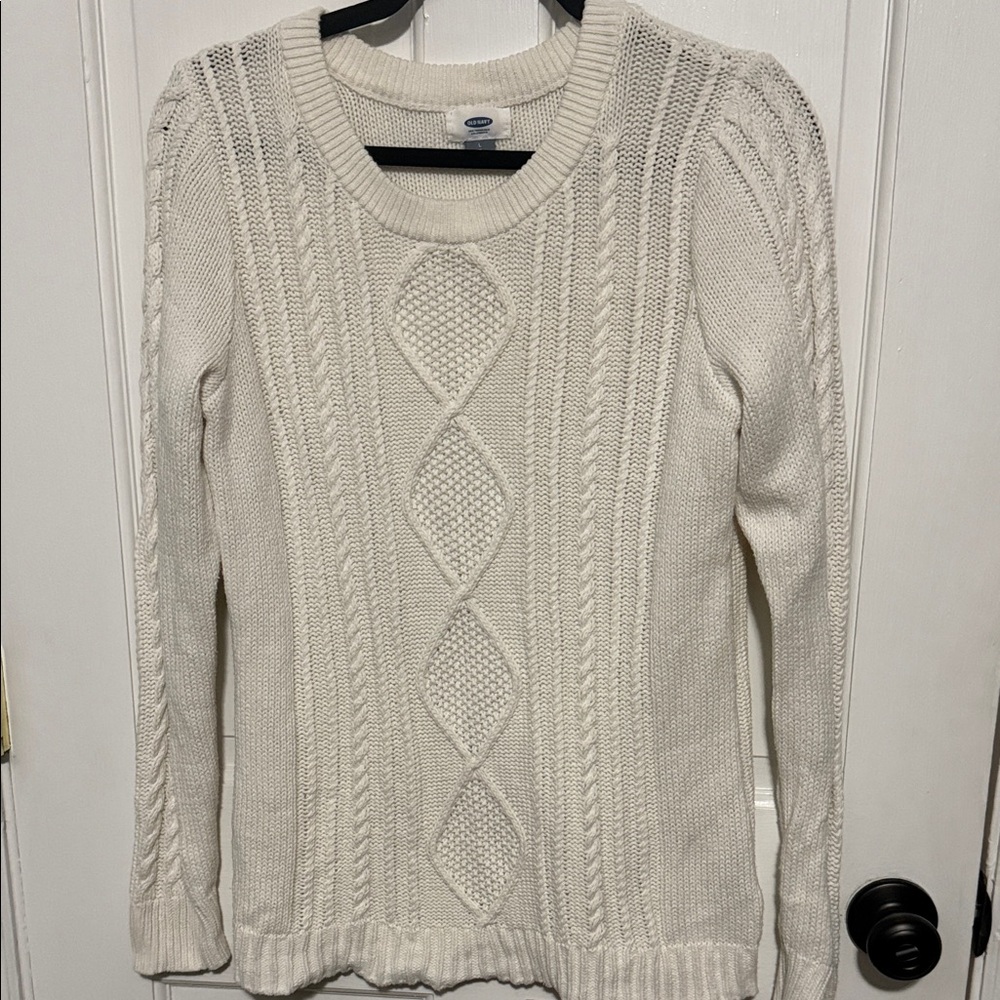 Old Navy Cream Cable Knit Sweater
